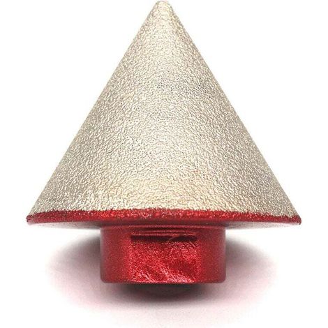 Foret à chanfreiner en diamant brasé pour l'alésage de la pierre, de la céramique, du carrelage et du verre Foret à pointe conique de 48 mm de diamètre, filetage M14 E9RJWU8WUN (1/5)