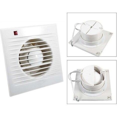 100 mm Ventilateur,Extracteur d'Air,VMC avec Clapet Anti-Retour,7 W,dB(A) 26,VMC