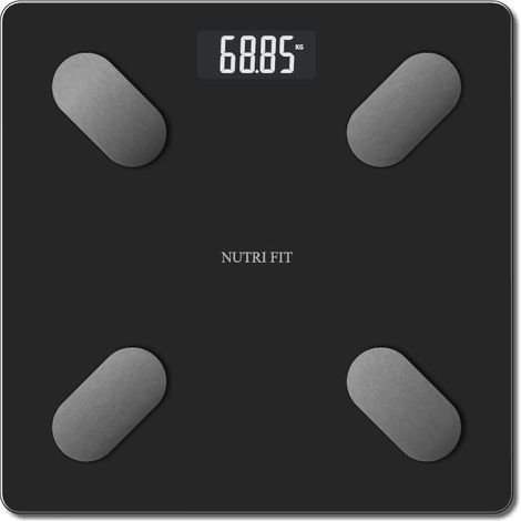 Pèse-personne numérique intelligent avec Bluetooth, 26 x 26 cm, noir (1/5)