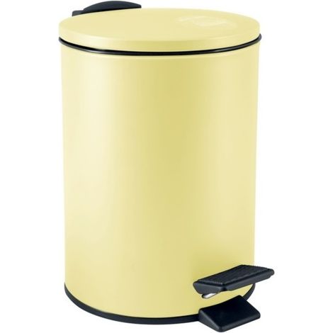 Poubelle à pédale Acier ADELAR 3L Jaune mat Spirella (1/5)
