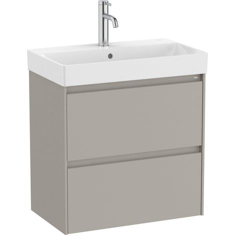 Unik pack gris meuble bas compact avec 2 tiroirs + lavabo ONA - ROCA Dimensions : 600x360x645 mm (1/2)