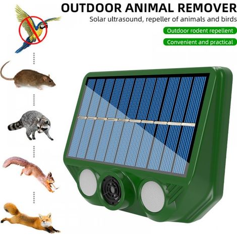 Répulsif à ultrasons pour chats – Alimentation solaire avec batterie rechargeable – Fréquence 20-36,5 kHz – Étanchéité IP44 pour extérieur (1/5)