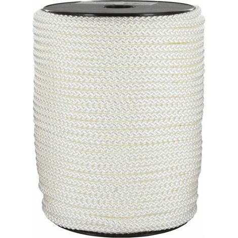 Cuerda trenzada de poliamida blanca - Longitud 30 m - Diámetro 5 mm