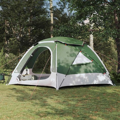 vidaXL Tente en dôme avec housse imperméable amovible 12 personne Vert (1/5)