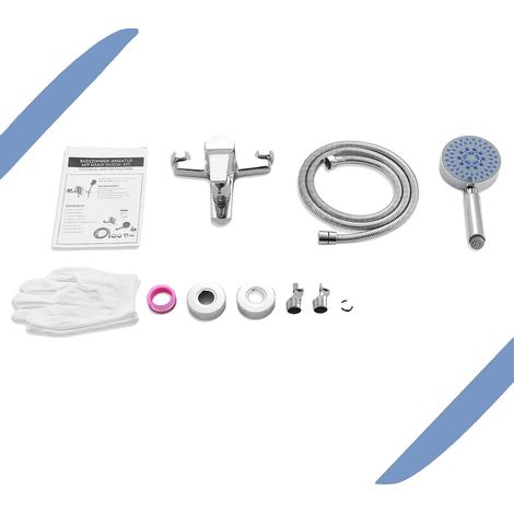 Robinet de baignoire, 5 modes de jet, inverseur rotatif, 2 parties, G3/8 (1/2)