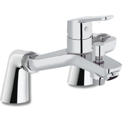Jacob Delafon – Mitigeur de baignoire mécanique – Finition chromée – Cartouche céramique – Débit 12 l/min douche – Installation facile avec colonnettes