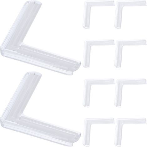 Packung mit 10 transparenten Silikon-Eckenschützern zum Schutz von Tischkanten. (1/5)