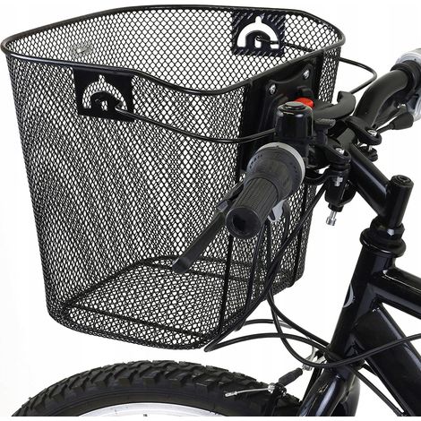 Großer Fahrradkorb aus Metall zur Lenkerbefestigung, Klickverschluss (1/5)