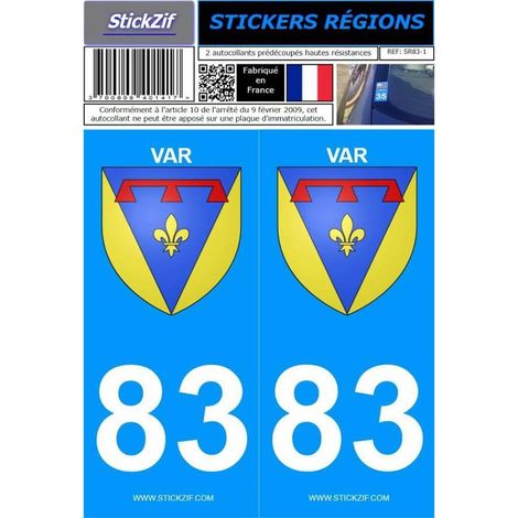 2 autocollants Region Departement 83 version 2