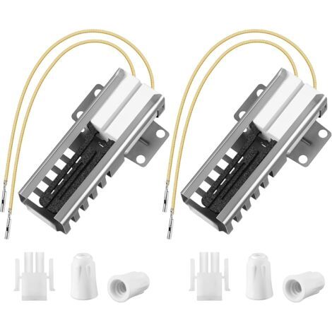 Lot de 2 allumeurs de four à gaz compatibles avec les modèles WB13K21, IG9998, AP2020569 PS231280 WB13T10045, connecteur plat et écrou pour allumeur de four, compatibles avec les fours à gaz Hotpoint