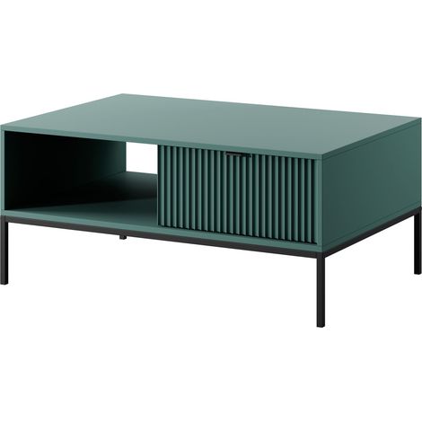 Tavolino da caffè 104 cm, 1 cassetto, Labrador / Nero, maniglie nere, 104 x 68 x 46 cm (1/5)