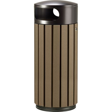 Corbeille à poser ou à fixer Zeno Brik - 60l - PolyAI marron / gris manganèse (1/3)