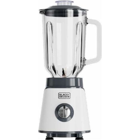Black+Decker, Frullatore da Tavolo, 1.5L, 1000W, Bianco, con Lame in Acciaio Inossidabile
