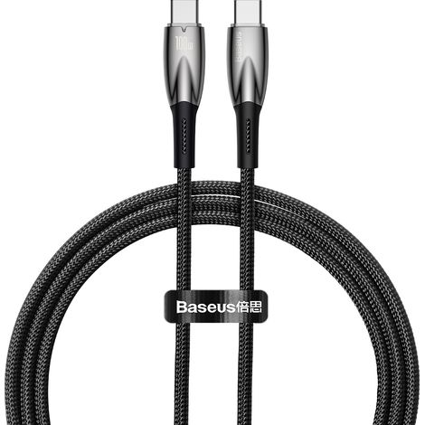 Baseus Glimmer USB-C-zu-USB-C-Kabel, 100 W, 1 m (Schwarz) (1/5)