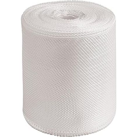 Nastro in fibra di vetro isolante, resistente al calore e senza adesivo — 10 cm × 30 m (bianco)