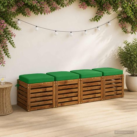 vidaXL Cuscini per sedile a 4 pezzi SOEST 4 pz 100% Poliestere Verde