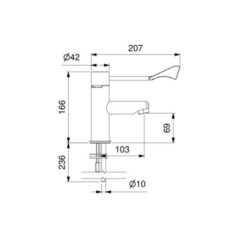 Progressive Waschtischarmatur mit klinischem Hebel. Idral 02058  Verchromt - Messing