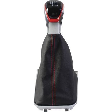 Convient pour le kit de modification du pommeau de levier de vitesses manuel VW Golf 7, kit 6 vitesses avec surpiqûres et garnitures rouges, un jeu. (1/4)