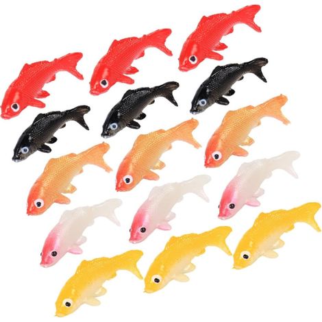 Figurines de Poissons Koi Miniatures Décoratives, 15 Pièces PVC (1/5)
