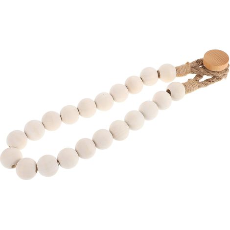 Support Porte-Papier Toilette Bois Corde Chanvre et Perles, Rangement Mural Créatif pour Salle de Bain et Espace Toilettes, sans Perçage (1/5)