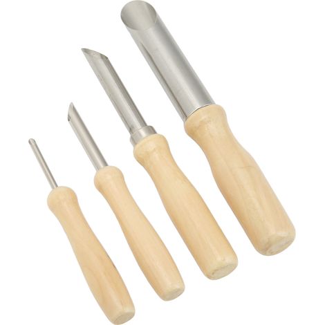 emporte-pièces ronds en acier inoxydable pour poterie, avec manche ergonomique et poignée en forme de rondin, pour la sculpture sur argile. (1/5)