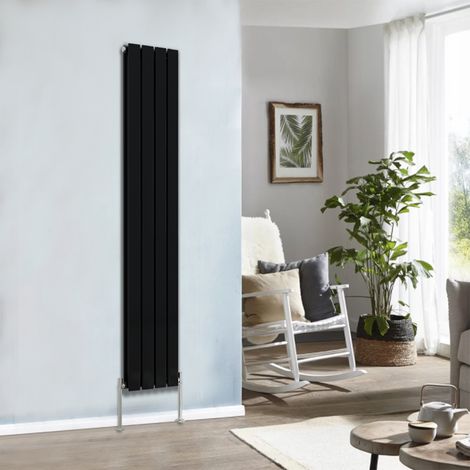 NRG Designer Radiator Flat Panel Central Heating Rads Black Vertical Double 1800x272mm