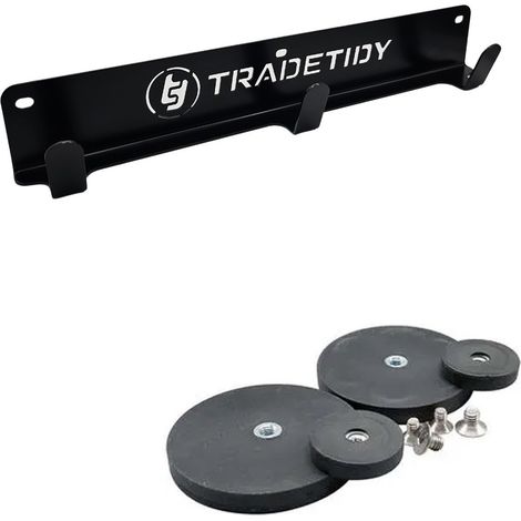 Tradetidy TT-CHB Coat Hooks Jacket Hangers - Black + Magnetic Mounting Kit (1/5)