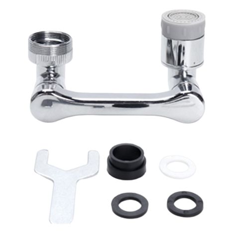 Aireador de grifo, grifo extensible giratorio 1080°, aireador de grifo multifunción de 2 modos, filtro ahorrador de agua, apto para grifos con diámetro de rosca exterior de 20/22/24 mm (1/5)