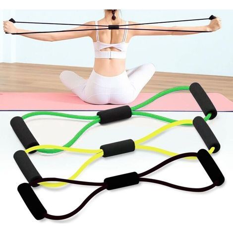 3 fasce elastiche di resistenza a forma di otto, ideali per yoga, pilates, squat, allenamento muscolare, fitness e allenamento a casa e in palestra. (1/3)