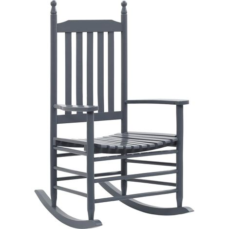 vidaXL Chaise à bascule avec siège incurvé Gris Bois de peuplier (1/5)