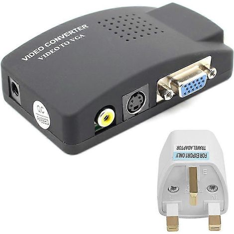 Boîtier convertisseur vidéo AV vers VGA, adapté aux conférences et expositions, aux jeux vidéo et aux décodeurs TV. (1/5)