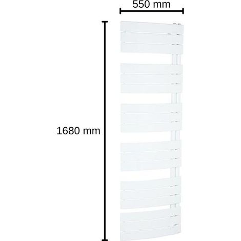 Design Heizkörper Pieve weiß gebogen 550x1680 mm Bad- und Handtuch-Heizkörper 10,1 L (1/3)