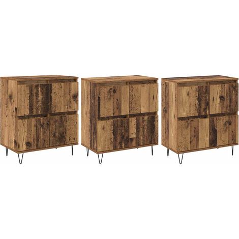 Tableros Lateral 3 pcs Madera vieja 180 x 35 x 70 cm vidaXL