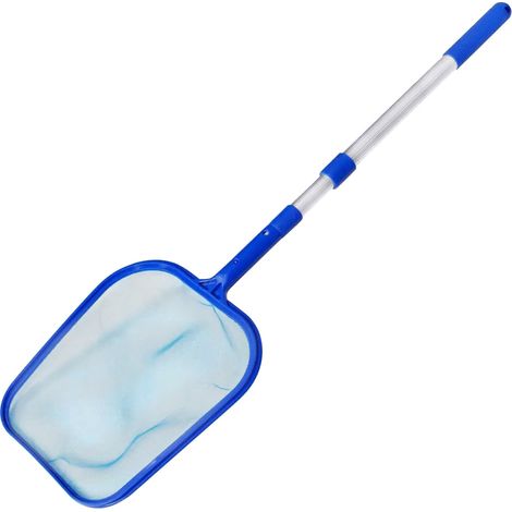 Épuisette de piscine en nylon et acier inoxydable, idéale pour nettoyer les feuilles et les débris. Convient aux piscines et aux bassins. Durable et pratique. (1/5)