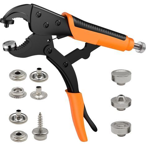 Outil pince à pression pour installer boutons‑pression métalliques avec vis inoxydable, idéal pour fixer bâches, toiles, tentes et vêtements épais (1/5)