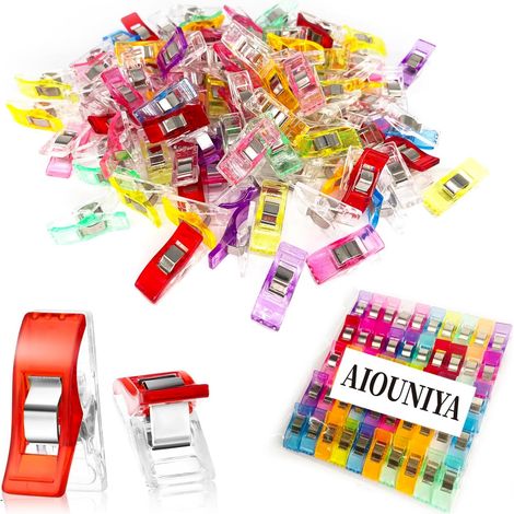 50 Pinces à Coudre, Pince Couture Clip Multifonctionnelles, Pinces de Bricolage pour la Couture, la Fixation de Tissu (Couleurs Assorties) (1/5)