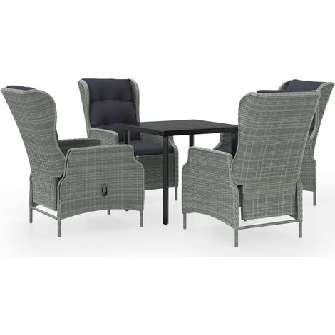 Maison Exclusive - Set Mobili da Pranzo per Giardino 5 pz Grigio Chiaro