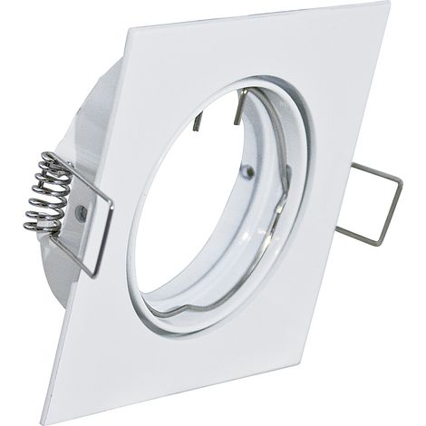 Faretto Incasso Fun Orientabile Quadrato Alluminio Bianco 1 Luce Gu10 8,4X8,4Cm