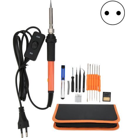 20-teiliges elektrisches Lötkolben-Set mit einstellbarer Temperatur und Schalter, 220 V Wechselstrom, EU-Stecker (1/5)