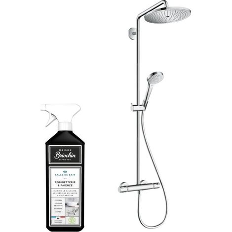 Colonne de douche thermostatique HANSGROHE Croma Select S 280 EcoSmart chromée + nettoyant Briochin (1/5)