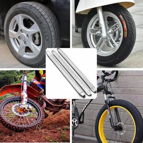 Démonte-pneus - Acier Chromé Vanadium - Pour Vélo Moto Vélo Électrique - 30 cm - Lot de 3 (1/5)