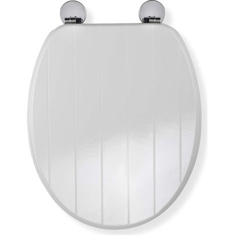 Croydex Traditional Round Wood Toilet Seat with Flexi-Fix Anti-Slip - Hayward