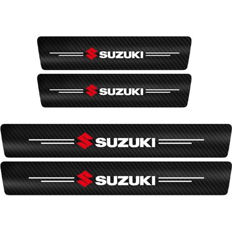 (Lot de 2,pour Suzuki) Autocollants de seuil de porte en fibre de carbone pour Suzuki Swift,Grand Vitara,Baleno,Jimny et SX4 - Accessoires intérieurs de voiture (1/3)