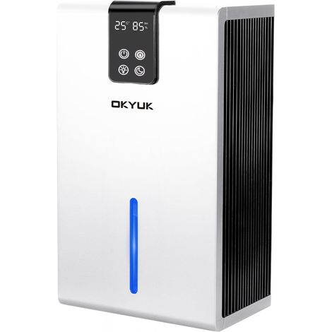 Déshumidificateur électrique 2700 ml - Avec arrêt automatique - Lumière LED 7 couleurs - Idéal pour camping-car, salle de bain, chambre à coucher, cave (blanc) (1/5)