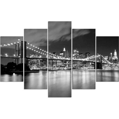 Tableau pont de brooklyn la nuit - 150 x 100 cm (1/3)