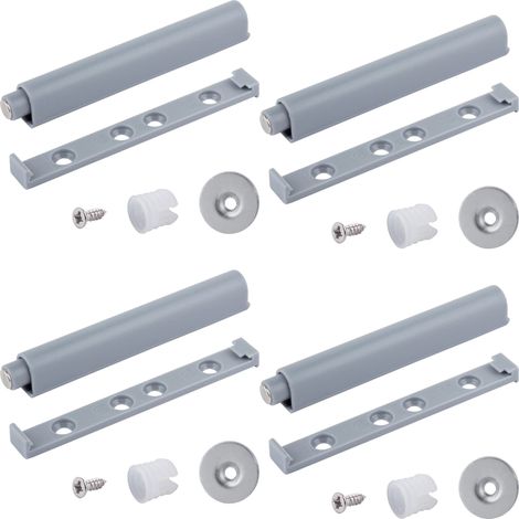 cyclingcolors 4x Push Pull per Ante Push to Open Chiusura Magnetica per Ante Mobili e Cassetti, Grigio (1/2)