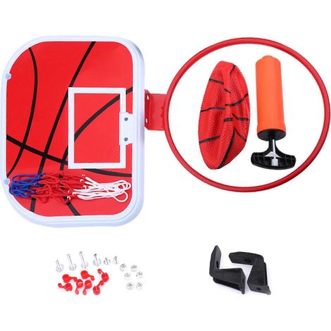 Panier de basket-ball/netball suspendu miniature 2024 avec pompe à air pour enfants, idéal pour les jeux d'intérieur et d'extérieur.