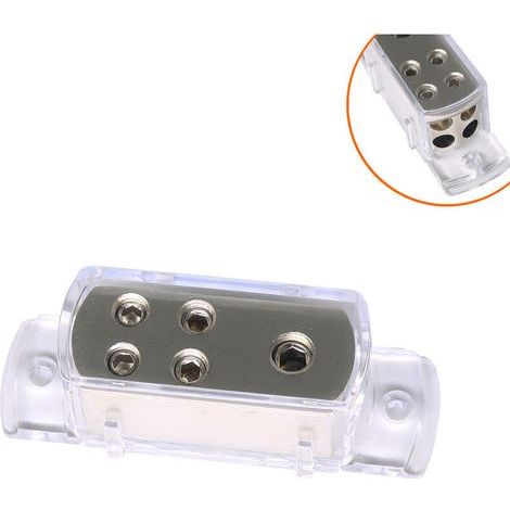 Porte Fusible,0GA 4GA Porte-Fusible éTanche Audio De Voiture Porte-Fusibles De Chez Pour Voiture Audio Pour Connexion De Cordon D'Alimentation Audio Support De BoîTe à Fusibles (1/5)