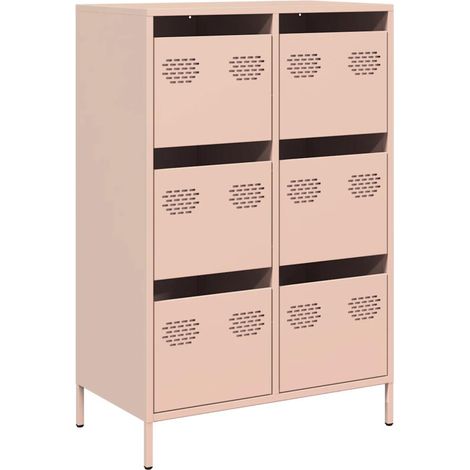 Maison La Vie - Buffet haut pour salon - Meuble de rangement rose 68x39x101,5 cm acier bu1529