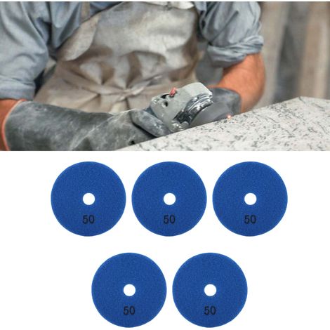 Vente de disques de meulage diamantés de 5 x 4 pouces et de disques de meulage à eau à base blanche de 4 pouces. (1/5)